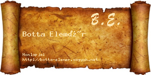Botta Elemér névjegykártya